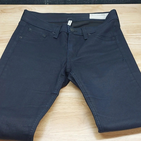 rag & bone "zipper capri" Ankle jeans size 27 exposed zipper in midnight - Picture 8 of 8